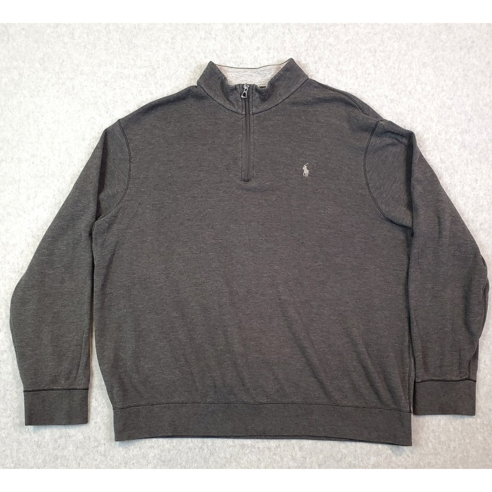 Polo Ralph Lauren 1/4 Zip Pullover Sweater Men's Size XL Dark Gray Performace